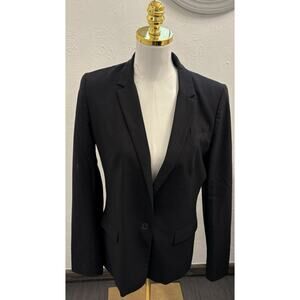 Banana Republic Women’s Black One Button Blazer Size 10 Wool Blend Career